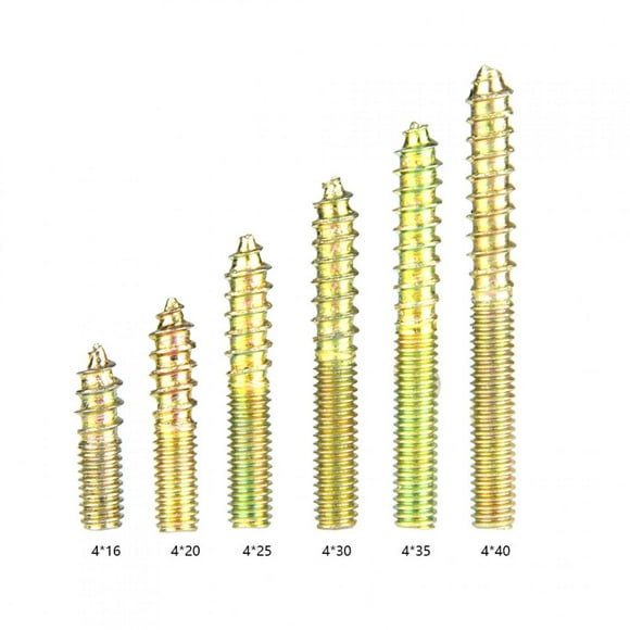 Hanger , 110pcs M4 Dowel Screw, Woodworking Furniture Connector Double Ended Screw Zinc Plating Self Tapping Thread Screw Packed in, Wood Screws