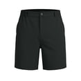 thumbnail image 4 of FRSASU Men's Solid Color Casual Work Pants with Side Pockets Length Half Shorts Pants Black, 4 of 6
