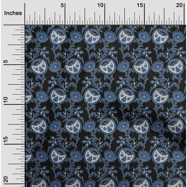 oneOone Coton Popeline Feuilles & Imprimé Floral BTY 42 Pouces de Large