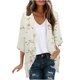 thumbnail image 2 of Cárdigan de manga larga para mujer, blusa informal estampada con bolsillo, abrigo tipo cárdigan para mujer, 2 of 5