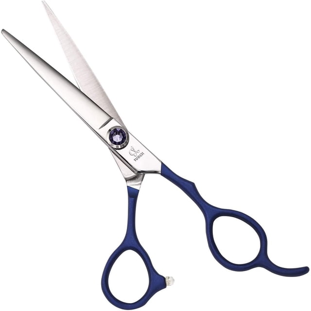 Hair Cutting Scissors Kit 6.0 Inches Blue Professional Barber Scissors Set Stainless Steel Hairdressing Flat Cut Thinning Scissors Haircuts Hairdressing Scissors