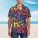 thumbnail image 2 of Balery Vintage Audio Cassettes Camisas hawaianas de manga corta para hombre, camisas playeras de corte holgado, camisas de vacaciones con botones,Small, 2 of 7