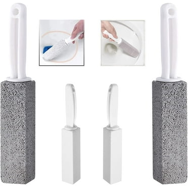 Toilet Bowl Pumice Cleaning Stone with Handle Gray and White Four Piece