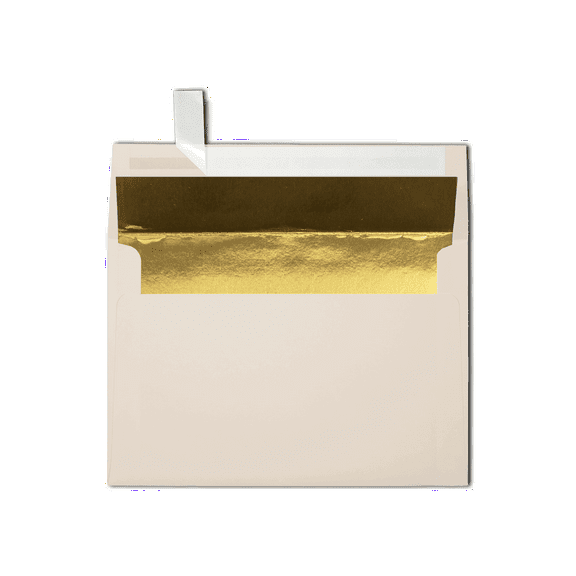 LUXPaper A8 Invitation Envelopes, 5 1/2 x 8 1/8, 60 lb. Natural with Gold Lining, 50 Pack