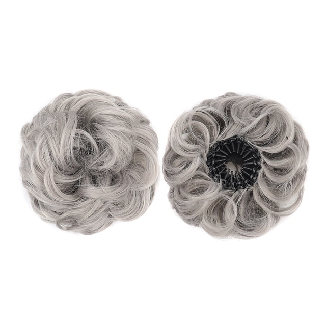 Chignon Désordonné Pièce de Cheveux Synthétique Moelleux en Forme de Nid d'Oiseau Rétractable Ondulé Bouclé Extensions de Cheveux