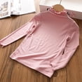 thumbnail image 6 of Acaics Girls' Long-Sleeve Layering T-Shirt: Solid-Color Modal Long-Sleeve Crew Neck Casual High-Neck Top, Ages 1–13, 6 of 7