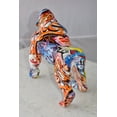 thumbnail image 6 of Nifao Graffiti Painted Gorilla Made of Modern Resin Statue – Home Decor Sculpture, 6"L x 11"W x 11"H, 6 of 10