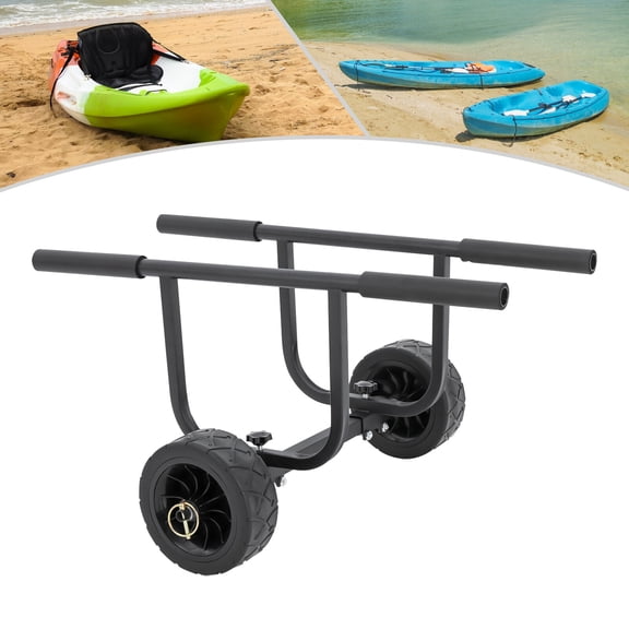 ToppiJoy Foldable Boat Dolly Cart Transport Carrier, Canoe Trolley Cart with 8'' Tires, Trolley for Small Boat, Canoe, Kayak, Fishing, Hiking