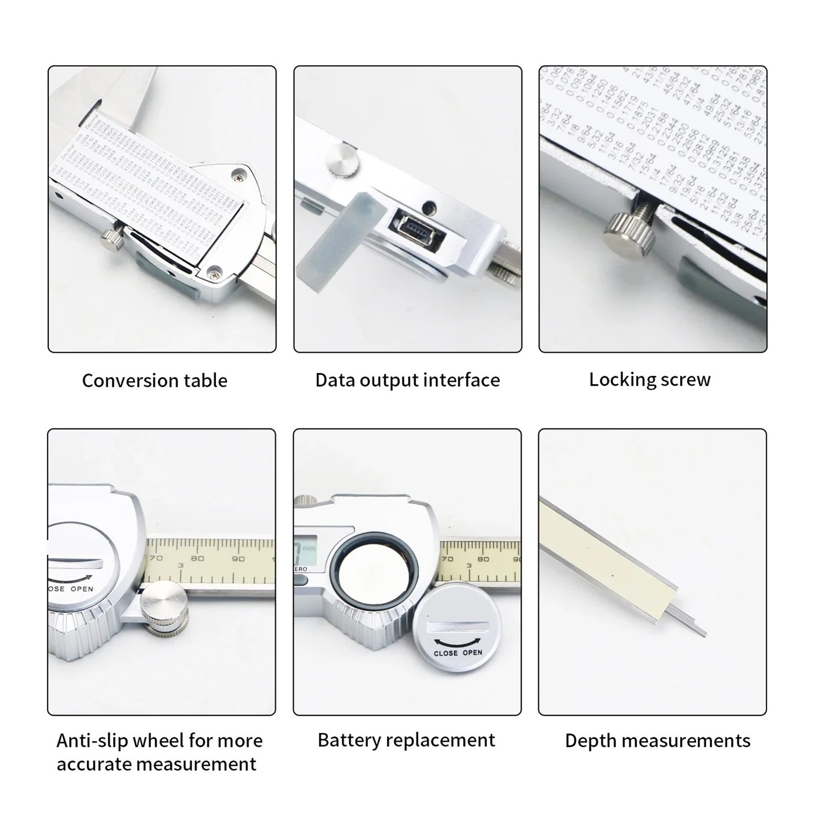 Digital Caliper 0-150 Mm/6" Stainless Steel Digital Caliper Vernier Caliper Gauge Micrometer Electronic ,Easy to Use