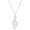 Clear, variant on Musical Note Pendant Necklace Clear Rhinestone Crystal Rhodium Plated 17 Inch Snake Chain J0253-CR