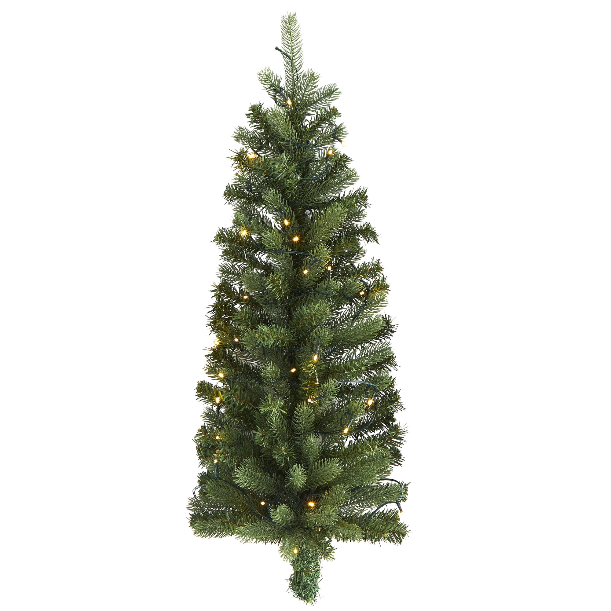 3ft. Flat Back Wall Hanging Artificial Christmas Tree with 35 Clear LED