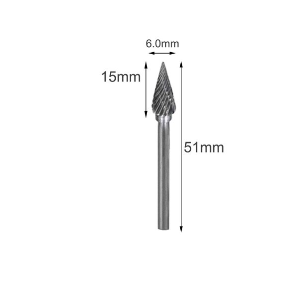 1/8" Brocas de carburo de tungsteno de vástago para fresa de Metal, herramientas rotativas eléctricas de carburo, accesorio de carpintería Dremel Tan Jianjun unisex