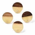 thumbnail image 2 of E836 - 10 pcs. 304 Stainless Steel Earring Posts Studs Settings Cabochons Tacks - 14mm Diameter - Wood and Resin - Brown and Khaki, 2 of 4