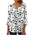 thumbnail image 2 of Spring Tops for Women 2025 Viikei Plus Size Womens Clothes,Women Valentine's Day Love Printed Casual V-Neck Short Sleeve Loose T-Shirt Blouse Tops White XXL, 2 of 5