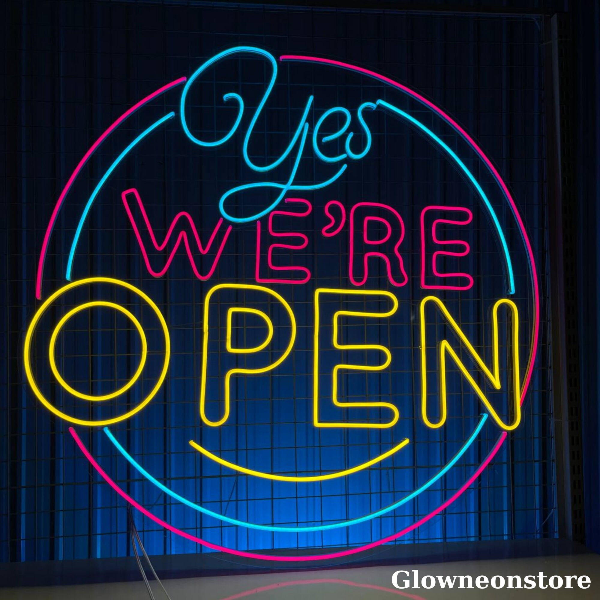 Glowneon Yes We’re Open Neon Sign, Open Sign Led Light, Open Coffee Shop Decor, Welcome Sign