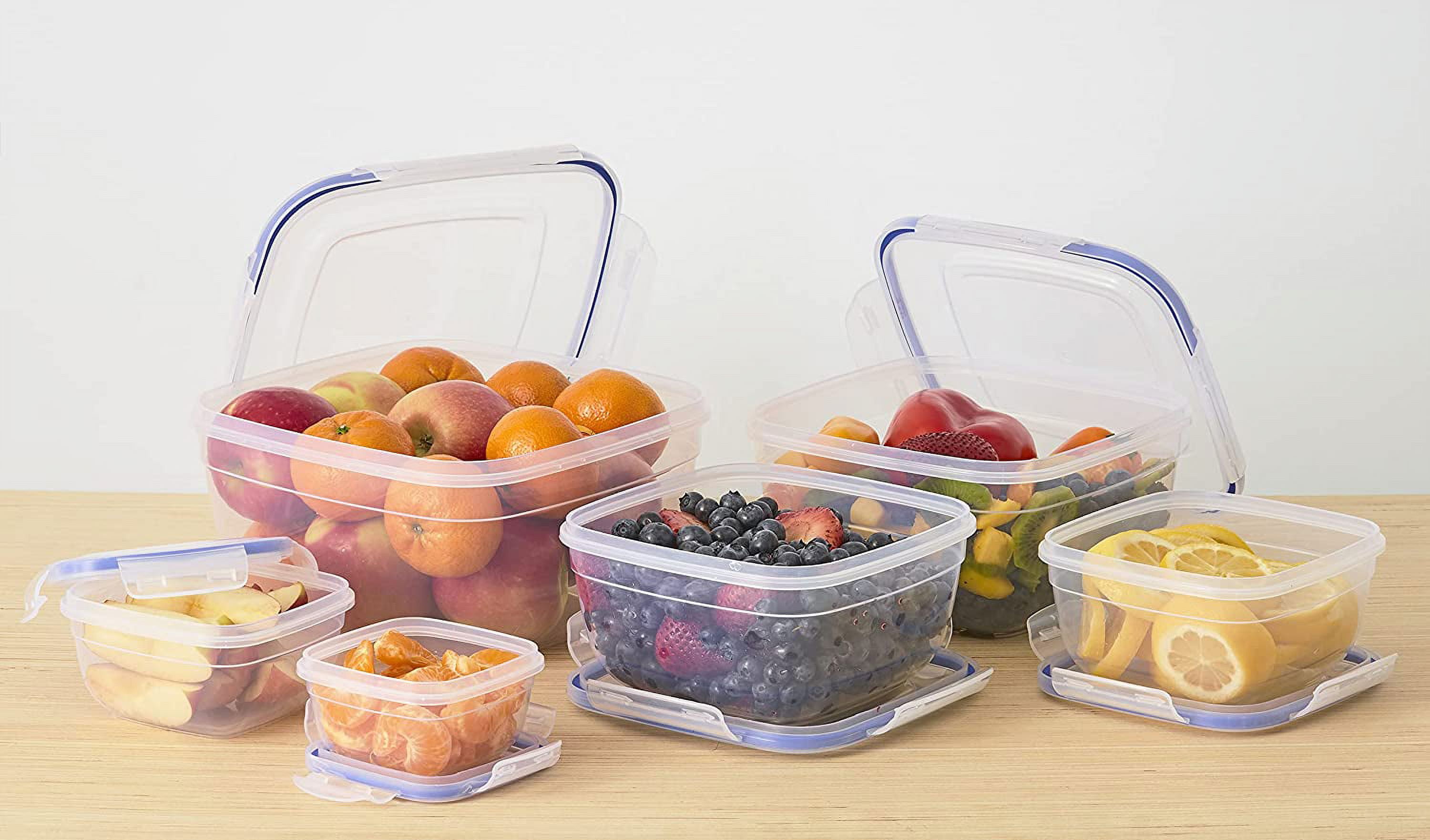 Superio Pack of 4 Plastic Food Storage Containers with Airtight Lids - 10 Cup, 80 Oz, BPA Free, Leakproof, Stackable Sealed Containers for Organizing- Microwave, Dishwasher and Freezer Safe, Clear