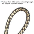 thumbnail image 4 of Uxcell Keyring Woven Lanyard Straps Braided Leather Keychain, Black Gold 2 Pack, 4 of 5