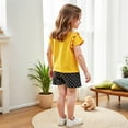 thumbnail image 4 of ZOYOEN Toddler Girls Outfit Sets- Short Sleeve Cute Tees and Shorts Casual Cotton Kids Summer Clothes Yellow Size 6 T, 4 of 7