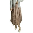 thumbnail image 2 of Coduop Women Long Cake Skirt Elastic Waist Tiered Tulle Layered Princess Wedding Casual Midi Skirt, 2 of 9