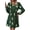 Green, variant on Women's Feather Print V Neck Dress 95% polyester 5% elastane Basic style not lined versatile daily day to night wear