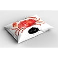 thumbnail image 2 of Ambesonne Animal Pillow Sham 2 Pack, Ink Splatter King Crab, 26"x20", Dark Coral Vermilion, 2 of 3