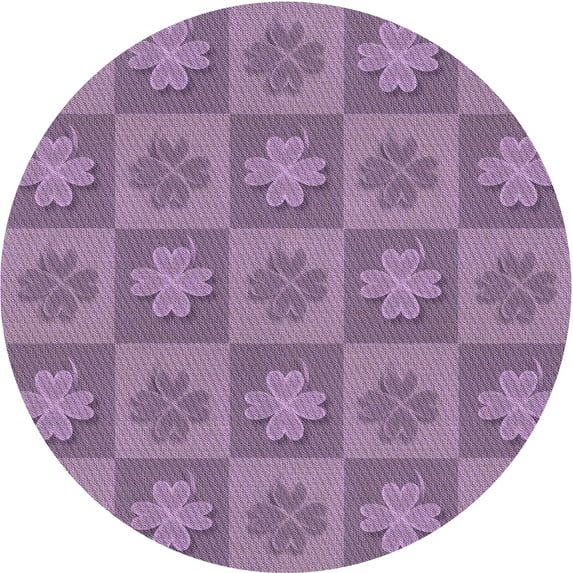 Ahgly Company Machine Washable Indoor Round Transitional Orchid Purple Area Rugs, 7' Round