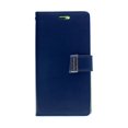 thumbnail image 1 of TopSave Goospery Rich MAX(5) Card Slot Leather Folio Wallet Flip Case For iPhone 15 Plus (6.7"), Navy Blue, 1 of 3