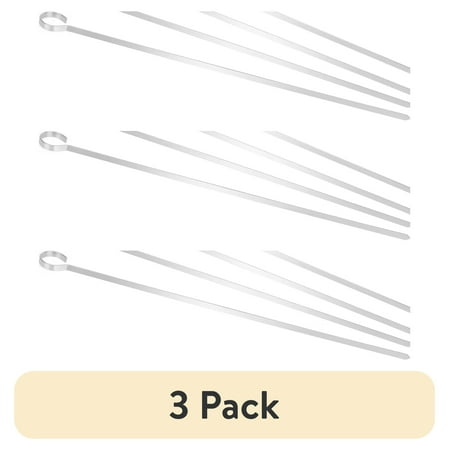 (3 pack) Expert Grill Stainless Steel Barbecue Skewers, 4-Pack, 13.5-inch