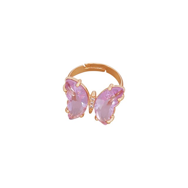 PVCS Bague Ajustable Papillon Couleur Unie Créative Mode pour Femmes avec Ouverture