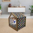 thumbnail image 3 of Owls Pet House, Colorful Birds with Different Expressions Funny Confused Serious Characters Dots, Outdoor & Indoor Portable Dog Kennel with Pillow and Cover, 5 Sizes, Black Multicolor, by Ambesonne, 3 of 5