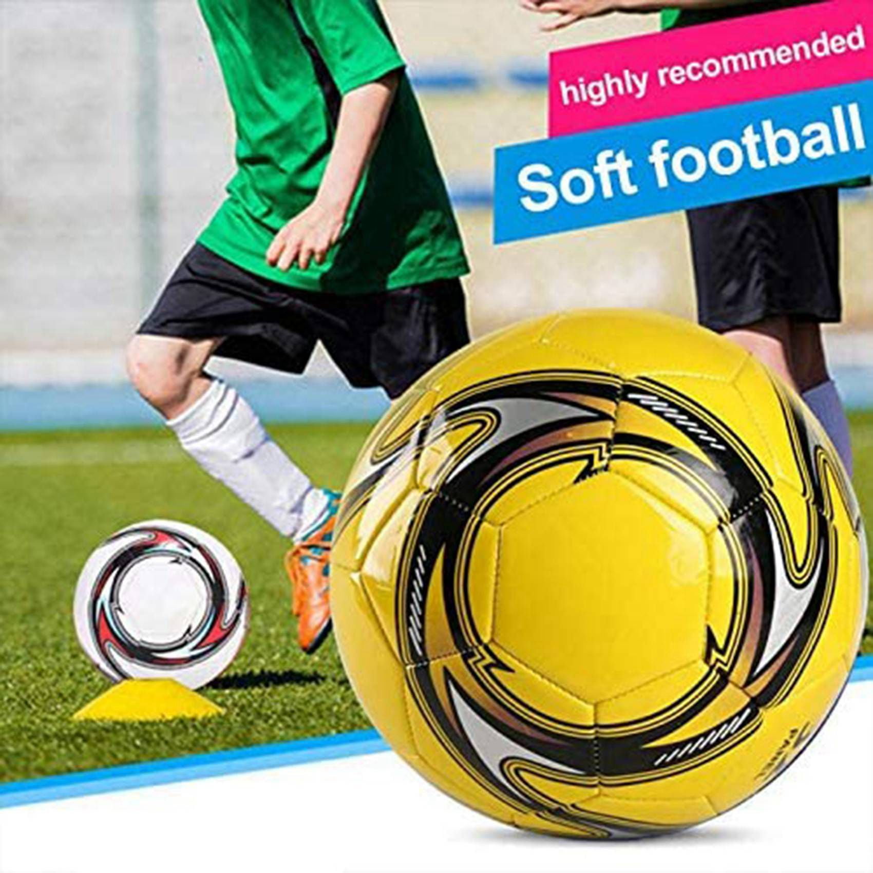 2X Professional Leather Soccer Ball Size 5 Professional Match Football Non-Slip Football Game Indoor and Football