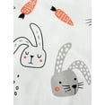 thumbnail image 6 of Seyurigaoka Easter Toddler Boys Striped Patchwork Jumpsuit Long/Short Sleeve Rabbit Print Romper + Cartoon Hat, 6 of 7
