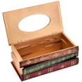 thumbnail image 3 of （Brown）Tissue Box Retro Book Wooden Paper Holder Paper Storage for Home Decor, 3 of 5