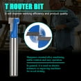 thumbnail image 1 of 1/4 Pouces Boulon Hexagonal Requin T Rail T Fente Bit de Routeur Lame en Alliage Poignée en Acier au Carbone, 1 of 9