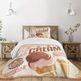 thumbnail image 3 of Ambesonne Ice Cream Quilted Bedspread Set 2 Pcs, Retro Pop Art, Twin Size, Pale Pink Chocolate, 3 of 6