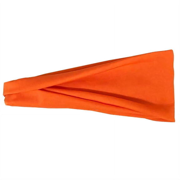 BESTSKY 2026 New Headbands Non Tightening Sweat Band Wide Band Boosts Comfort Head Wraps for Men Orange for Sports Workouts Running Gym Outdoor Activities Cycling