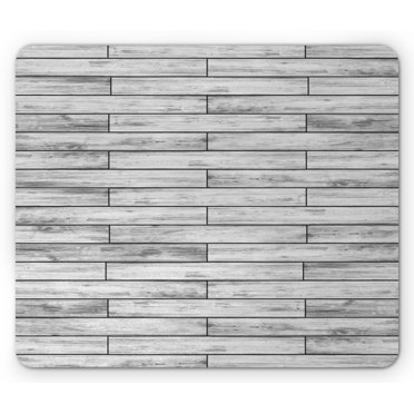 Taupe Mouse Pad, Picture of a Parquet Grey Wood Texture Rusty Retro Antique Aged Display Striped Tile, Rectangle Non-Slip Rubber Mousepad, Taupe Grey, by Ambesonne