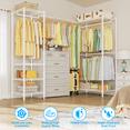 thumbnail image 5 of ULIF E10L L-Shaped Heavy Duty Garment Rack with Expandable Rod, 58-82 Inch, White, 5 of 8