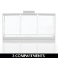 thumbnail image 3 of mDesign Cosmetic Divided Storage Organizer Box, 3 Sections and Lid - Clear/White, 3 of 8