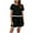 Black, variant on 2 Picec of Outfit Sets for Womens Fashion Plus Size Summer and Autumn Round Neck Sleeveless Shorts Pants Casual Suit Sets