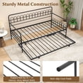 thumbnail image 6 of Costway Twin Daybed with Trundle Curved Backrest & Armrests Heavy-duty Metal Slats Black, 6 of 11