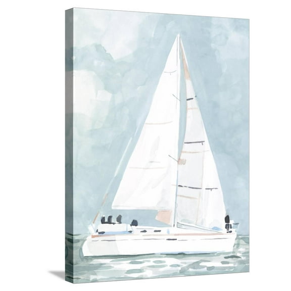 Art.com Soft Sailboat I Stretched Canvas Print Wall Art by Emma Scarvey, 18" x 24"
