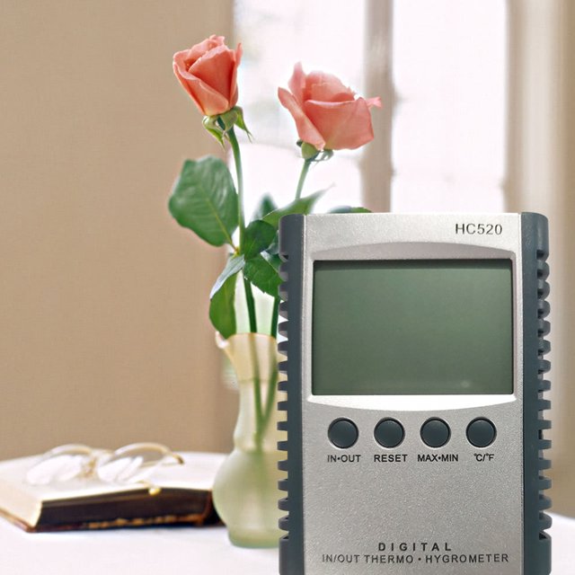 HC520 Digital In/Out Thermometer Hygrometer Temperature Thermometer Hygrometer; Weather Humidity Meter LCD Weather Station With Sensor Wire