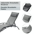 thumbnail image 6 of Canddidliike 2PCS Patio Chaise Lounge with Arm Recliner Chair for Beach Pool Sunbathing Lawn, Gray, 6 of 8