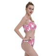 thumbnail image 4 of Daiia Rabbit Holding Flowers printed 2 piece Swimsuit Bikinis for Women High Waisted Racerback Bathing Suits Summer Tummy Control Scoop Neck Swimwear-Large, 4 of 8