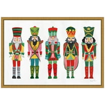 Amanti Art Holiday Nutcrackers I Framed Canvas Wall Art Print