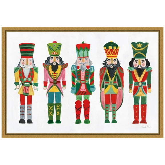 Amanti Art Holiday Nutcrackers I Framed Canvas Wall Art Print