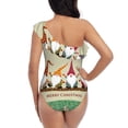 thumbnail image 5 of Haiem Christmas Card With Gnomes Women's One Piece Swimsuits Tummy Control One Shoulder Bathing Suits Ruffle Swimwear-Large, 5 of 8