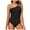 Black, variant on GEWSEY Womens One Shoulder Swimsuits Tummy Control One Piece Bathing Suit Sporty Color Block Cute Swimwear Black, M