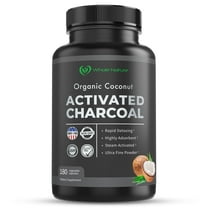 Whole Nature Pure Organic Coconut Activated Charcoal Vegan Supplements, 90 Servings / 180 Capsules